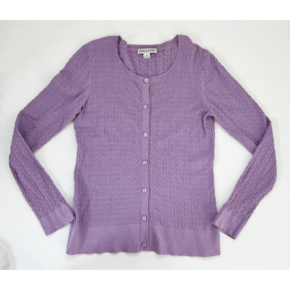 Vintage Pendleton Lavender Button Up Cardigan Swe… - image 7